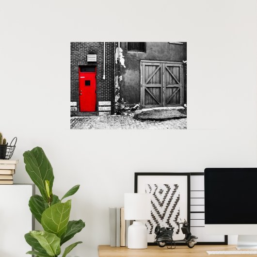 Poster La porte rouge (Bureau à domicile)