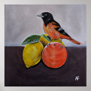 Poster La pose reposante de l'Oriole Peinture d'Alfred Fo