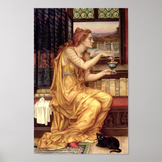 Poster La potion d'amour par la pré-Raphaelite Evelyn de  (Devant)