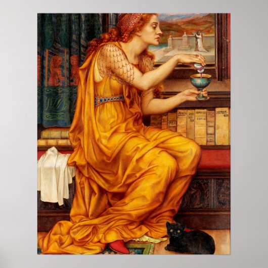 Poster La Potion d'Amour - Peinture Evelyn De Morgan (Devant)