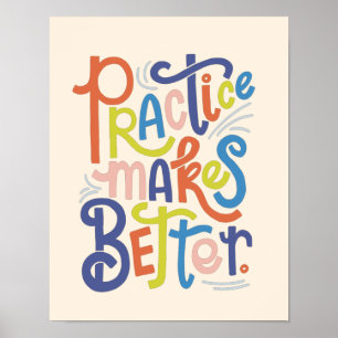 Poster La pratique améliore l'affichage