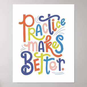 Poster La pratique améliore l'affichage