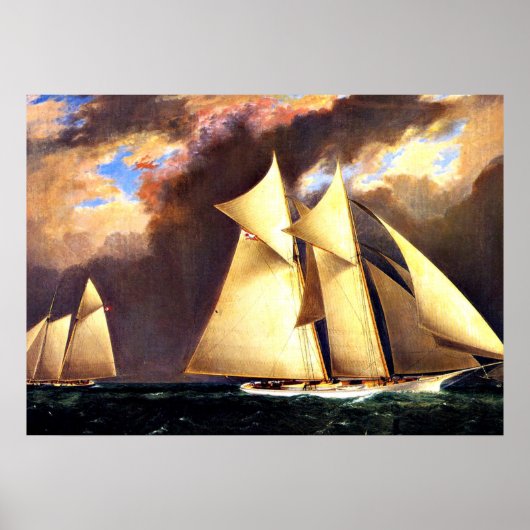 Poster La première course de la Coupe d'Amérique, 1870 (Devant)