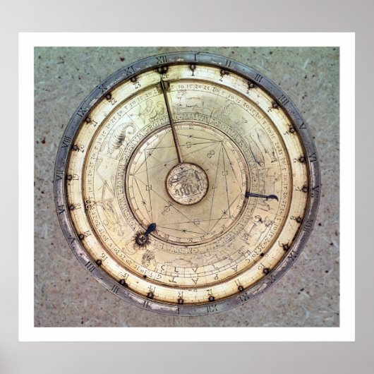 Poster La première horloge à ressort avec fusée, vue sur (Devant)