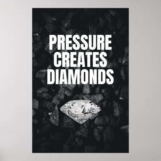 Poster La pression crée des diamants - Motivationnel (Devant)