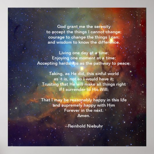 Poster La prière de sérénité (Devant)