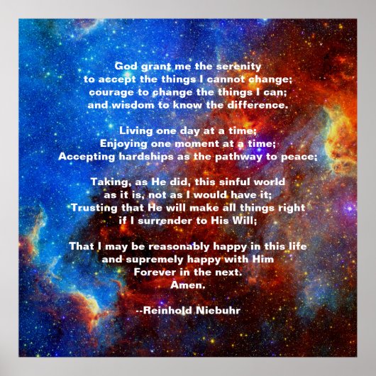 Poster La prière de sérénité (Devant)