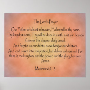 Poster La prière du Seigneur, Arrière - plan Vintage oran