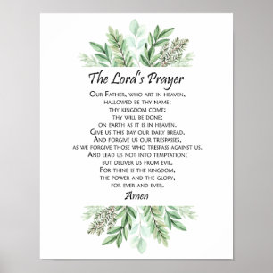 Poster La prière du Seigneur avec de la verdure ~ Matthie