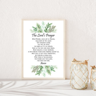 Poster La prière du Seigneur avec la verdure ~ Matthieu 6