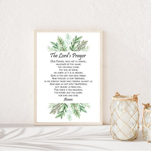 Poster La prière du Seigneur avec la verdure ~ Matthieu 6