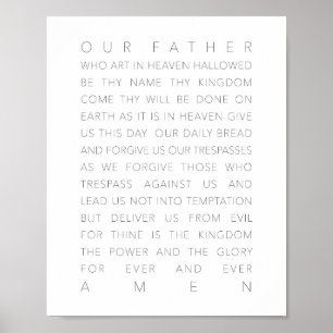 Poster La Prière du Seigneur Blanc