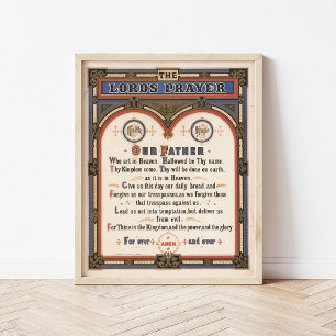 Poster La prière du Seigneur Louis Prang & Co.