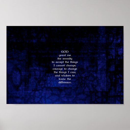 Poster La Prière Sérénité Avec Arrière - plan Bleu (Devant)