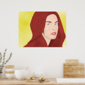 Poster La princesse de glace - Cheveux rouges, yeux verts (Cuisine)