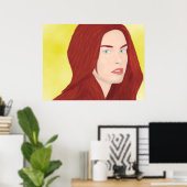 Poster La princesse de glace - Cheveux rouges, yeux verts (Bureau à domicile)