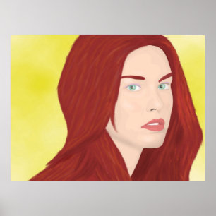 Poster La princesse de glace - Cheveux rouges, yeux verts