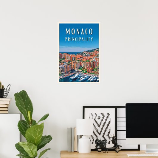 Poster La principauté de Monaco (Bureau à domicile)
