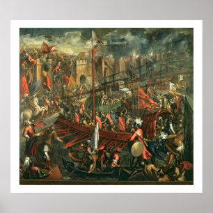 Poster La prise de Constantinople (huile sur toile)