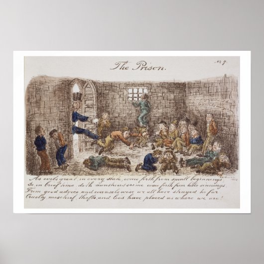 Poster La prison, 1858 (gravure colorée) (Devant)
