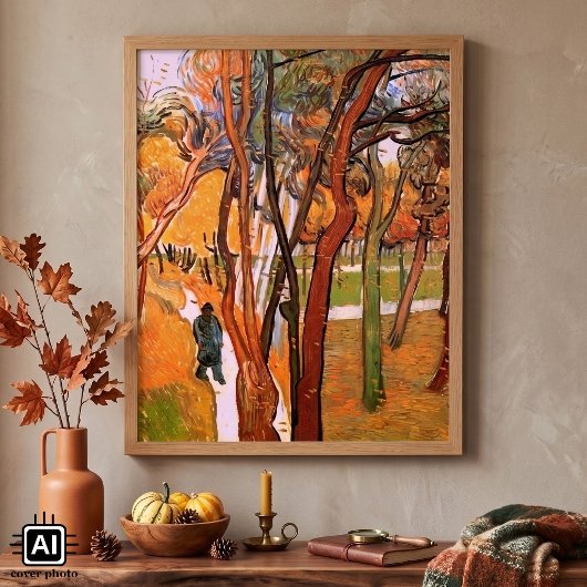 Poster La Promenade : Feuilles qui tombent de Vincent van