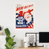 Poster La propagande américaine pendant la Seconde Guerre (Bureau à domicile)