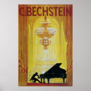 Poster la publicité 1920 de piano de cru