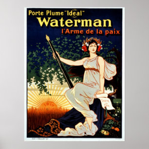 Poster La publicité vintage de stylo-plume de Waterman