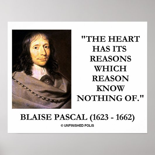 Poster La raison de raisons de coeur de Blaise Pascal ne (Devant)