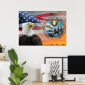 Poster La rébellion du drapeau américain aux tyrans Affic (Bureau à domicile)