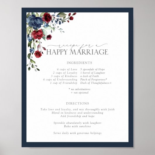 Poster La recette bleu de la marine pour un mariage heure (Devant)