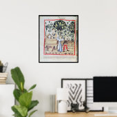 Poster La récolte de raisins, 13ème siècle (Bureau à domicile)