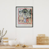 Poster La récolte de raisins, 13ème siècle (Cuisine)