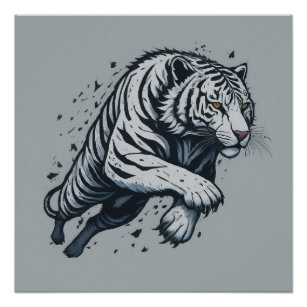 Poster La réflexion d'un tigre