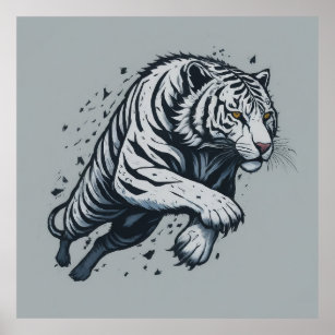 Poster La réflexion d'un tigre