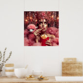Poster La reine en couronne avec frites et alpaga (Cuisine)
