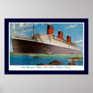 Poster La reine Mary de Cunard White Star Line