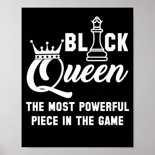 Poster La Reine Noire Pièce La Plus Puissante Dans Le Jeu (Devant)
