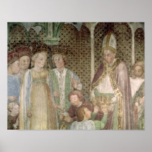 Poster La Reine Theodolinda et pape Gregory le grand