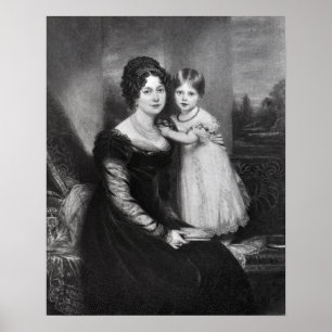 Poster La Reine Victoria en tant que nourrisson avec sa