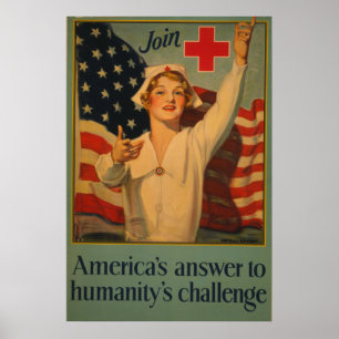 Poster La réponse américaine au défi de l'humanité