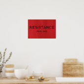 Poster La résistance commence ici sur Red Linen Texture P (Cuisine)