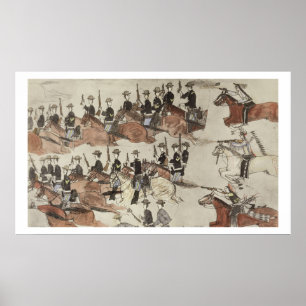 Poster La retraite du major Marcus Reno devant le coun in