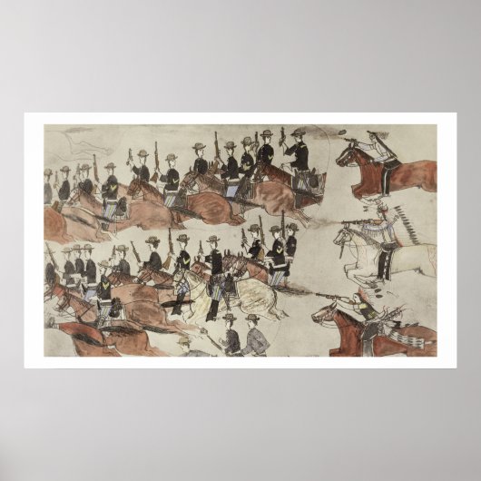 Poster La retraite du major Marcus Reno devant le coun in (Devant)