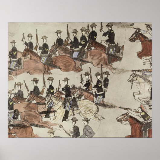 Poster La retraite du major Marcus Reno devant le coun in (Devant)