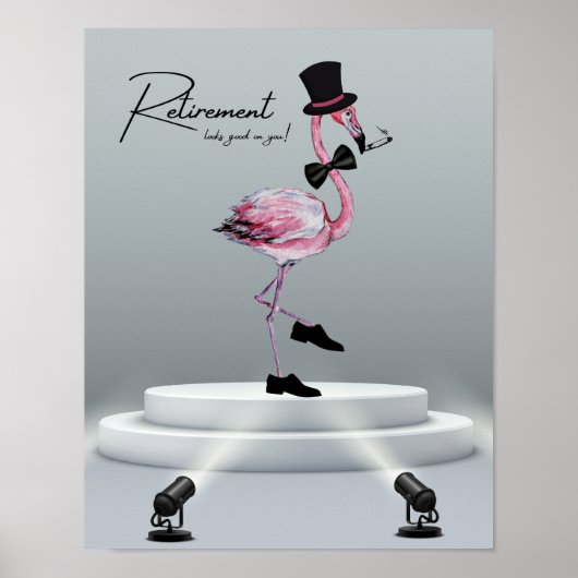 Poster La retraite te va bien ! Flamant rose rose Dapper (Devant)