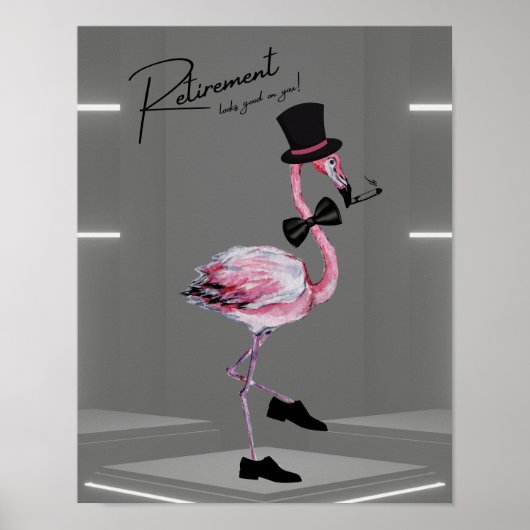Poster La retraite te va bien ! Flamant rose rose Dapper (Devant)