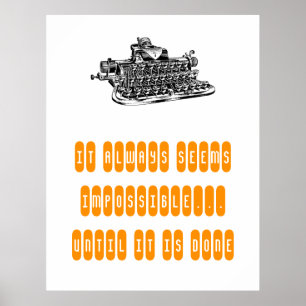 Poster La rétro machine à écrire d'affiche de motivation