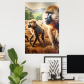 Poster La Réunion de la famille Baboon : un champ d'harmo (Bureau à domicile)