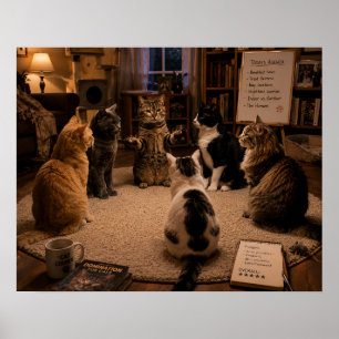 Poster La réunion du Conseil des chats